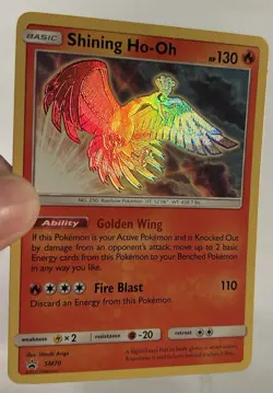 POKEMON Shining Ho-Oh SM70 Sm Holo Black Star Promo LP/MP - Image 3