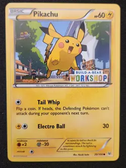 Pikachu 20/108 Build-A-Bear Stamped Promo Non Holo Pokemon 2016 NM - Image 1