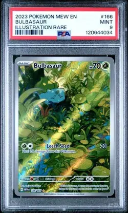 2023 POKEMON MEW EN-151 ILLUSTRATION RARE #166 BULBASAUR PSA 9 - Image 1
