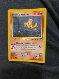 Blaine's Moltres Holo 1/132 Gym Heroes RARE Pokemon - Image 1