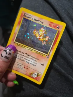 Blaine's Moltres Holo 1/132 Gym Heroes RARE Pokemon - Image 3