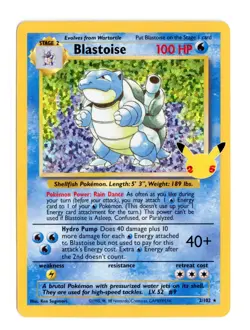 Blastoise 2/102 Holo Celebrations: Classic Collection Pokemon TCG - Image 1
