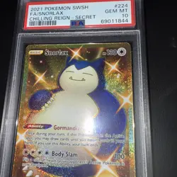 2021 POKEMON SWORD & SHIELD CHILLING REIGN SECRET #224 FULL ART/SNORLAX PSA 10 - Image 3