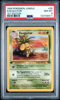 1999 POKEMON JUNGLE 1ST ED #35 EXEGGUTOR PSA 8 - Image 1