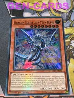 CARTE Yu Gi Oh DRAGON SOLIDE AUX YEUX BLEUS LED3-FR002 1ere edition - Image 1