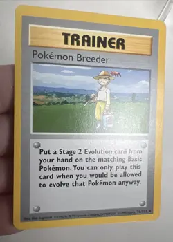 LP SHADOWLESS Pokemon Breeder 76/102 Base Set AUTHENTIC Pokemon Card 24 PHOTOS! - Image 2