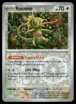 Kecleon 150/191 Pokemon Card Surging Sparks Common 70 HP Rev Holo LP W29 - Image 1