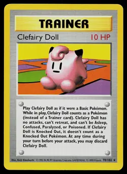 Pokemon Card - Clefairy Doll Base Set (Shadowless) 70/102 Rare - Image 1