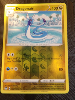 Pokemon Dragonair Silver Tempest Reverse Holo 130/195 comes with 4 random cards - Image 1