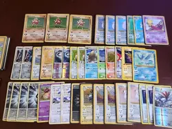 Pokemon Mixed Card Lot Including 3 Shadowless Hitmanchan Vintage Base Set Fossil - Image 1