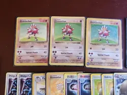 Pokemon Mixed Card Lot Including 3 Shadowless Hitmanchan Vintage Base Set Fossil - Image 3