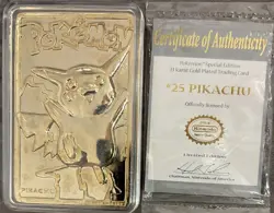 Pokemon Special Edition 23 karat Gold-Plated Trading Card #25 PIKACHU - 1999 - Image 1