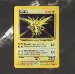 Pokemon TCG Zapdos Base Set Holo Unlimited Rare Card 16/102 - Image 1