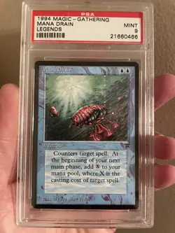 1994 MANA DRAIN Legends Mtg Magic The Gathering PSA 9 MINT - Image 1