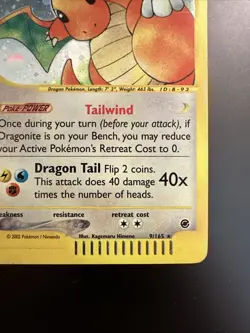 #2 Dragonite 9/165 Expedition 2002 Holo Rare E-Series Nintendo Pokemon Card TCG - Image 5