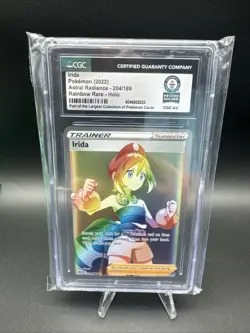 CGC 10 Irida 204/189 Astral Radiance Full Art Rainbow Rare Pokemon Trainer Card - Image 1
