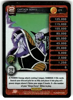 DBZ Dragon Ball Z TCG Card Panini Premiere C7 Captain Ginyu, Energized Foil - Image 1