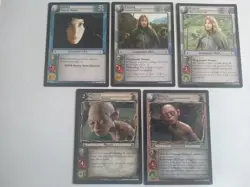 LOTR TCG 5 M/NM Gollum, Smeagol, Faramir & Arwen Fair Elf Maiden Promo cards - Image 1