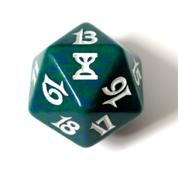 Magic The Gathering MTG Time Spiral Green D20 Spindown Dice - Image 1