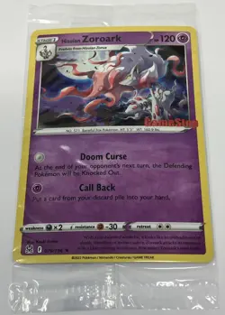 Pokemon Sealed Promo Card TCG Hisuian Zoroark GameStop Holo 076/196 - Image 1