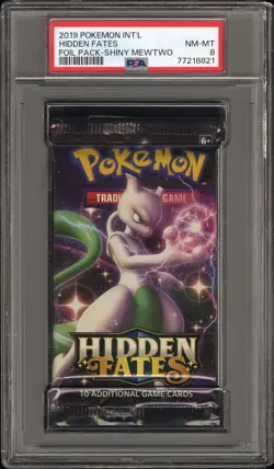 Pokemon Hidden Fates Sealed Booster Pack Mewtwo PSA 8 Sun & Moon 2019 - Image 1