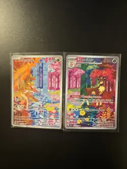 Deerling 165/162 & Sawsbuck 166/162 Illustration Rare Set Temporal Forces TEF EN - Image 1