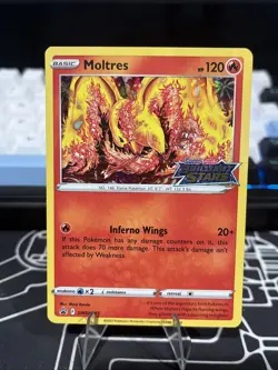 Moltres - SWSH185 Brilliant Stars Pre Release Stamped Promo Pokemon - NM - Image 1