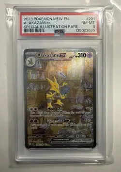 Pokemon TCG Alakazam EX 151 Holo Card Scarlet & Violet 151 201/165 SIR PSA 8 - Image 1