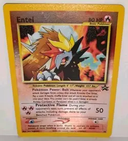 2001 Pokemon TCG Entei Black Star Promo #34 Reverse Holo Swirl NM Nintendo WOTC - Image 1