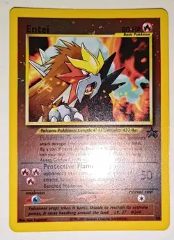 2001 Pokemon TCG Entei Black Star Promo #34 Reverse Holo Swirl NM Nintendo WOTC - Image 2