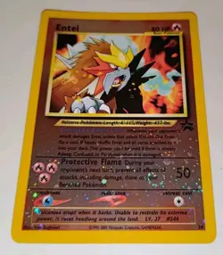 2001 Pokemon TCG Entei Black Star Promo #34 Reverse Holo Swirl NM Nintendo WOTC - Image 3