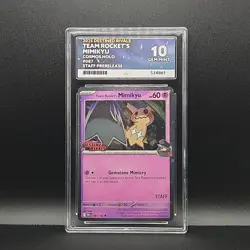 Pokemon TCG Card Team Rocket's Mimikyu 087/182 Destined Rivals *STAFF* - ACE 10 - Image 1