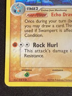 Pokemon TCG Swampert EX Crystal Guardians 27/100 Reverse Holo Rare Stamped MP/HP - Image 4