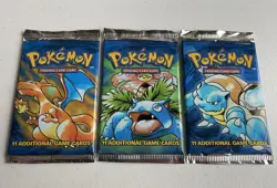 Pokemon Base Set Unlimited Booster Pack Art Set Charizard Venusaur Blastoise - Image 1