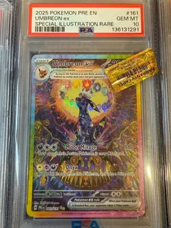Umbreon ex 161 PSA 10 Prismatic Evolutions 2025 Gem Mint SIR Pokemon eeveelution - Image 1