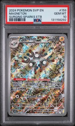 2024 POKEMON SVP EN-SV BLACK STAR PROMO 159 MAGNETON SURGING SPARKS ETB PSA 10 - Image 1