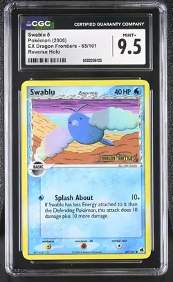 CGC 9.5 Swablu 2006 EX Dragon Frontiers 65/101 Reverse Holo STAMPED Pokemon Card - Image 1