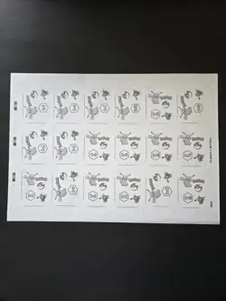 X1 Pokemon Uncut Sticker Sheet Full Holo Page Vintage 1995 Nintendo EM1-EM18 - Image 2