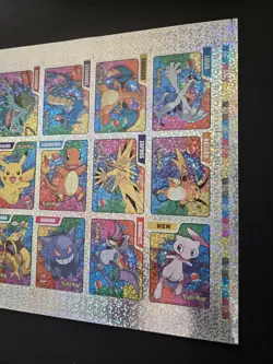 X1 Pokemon Uncut Sticker Sheet Full Holo Page Vintage 1995 Nintendo EM1-EM18 - Image 4