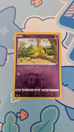 Pokemon TCG Card Natu 76/192 Reverse Holo Sword & Shield Rebel Clash NM - Image 1