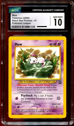 CGC 10 GEM MINT Mew # 47 WOTC Black Star Promo Pokemon Card - Image 2