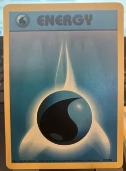 1999 Pokemon Card Base Set Shadowless Water Energy #102/102 - Image 1