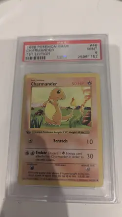 1999 Pokemon Game Charmander PSA 9 First 1st Edition Base Set 46/102 Card No 46 - Image 1
