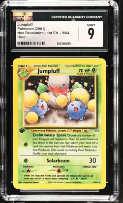 CGC 9 MINT Jumpluff 2001 Neo Revelation 1st Edition 9/64 Holo Pokemon Card - Image 1