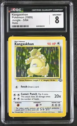 CGC 8 Kangaskhan 1999 Jungle 5/64 Holo Pokemon Card - Image 1
