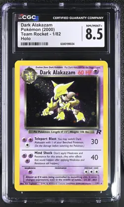 CGC 8.5 Dark Alakazam 2000 Team Rocket 1/82 Holo Pokemon Card - Image 1