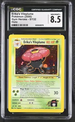 CGC 8.5 Erika's Vileplume 2000 Gym Heroes 5/132 Holo Pokemon Card - Image 1