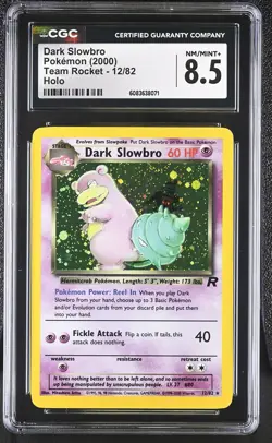 CGC 8.5 Dark Slowbro 2000 Team Rocket 12/82 Holo Pokemon Card - Image 1