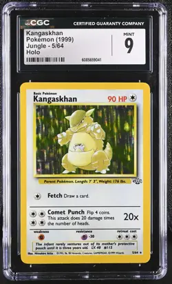 CGC 9 MINT Kangaskhan 1999 Jungle 5/64 Holo Pokemon Card - Image 1