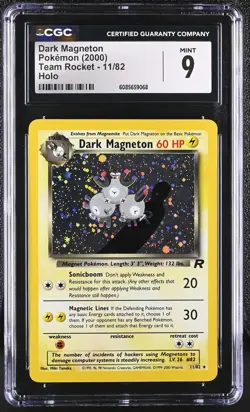 CGC 9 MINT Dark Magneton 2000 Team Rocket 11/82 Holo Pokemon Card - Image 1